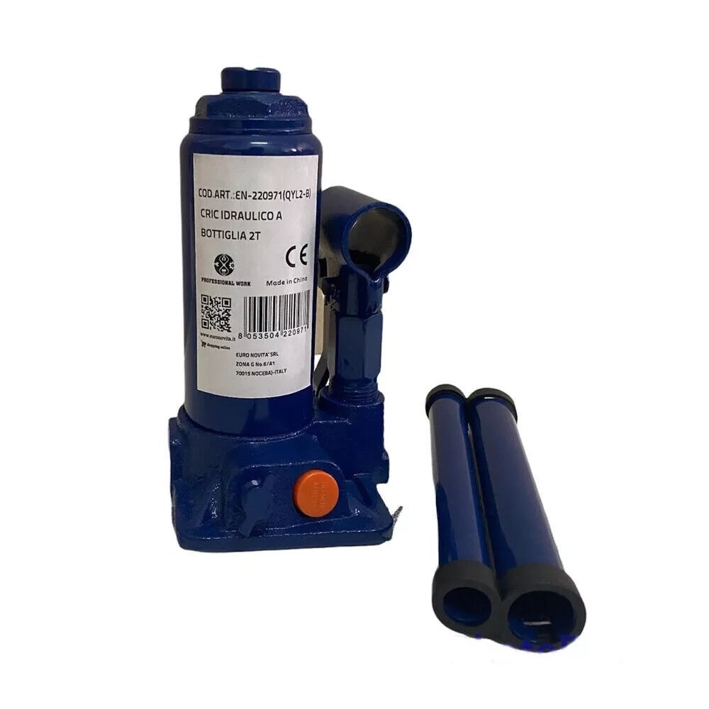CRIC A BOTTIGLIA 2 TONNELLATE SOLLEVATORE CRICK IDRAULICO A BOTTIGLIA 2 TON