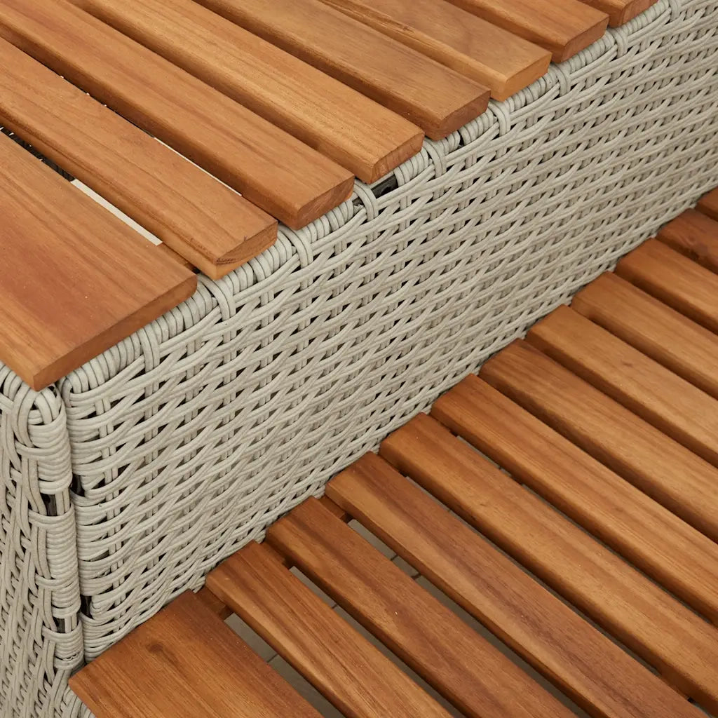 Bordo per Vasca Idromassaggio Grigio Polyrattan&Massello Acacia 4103947