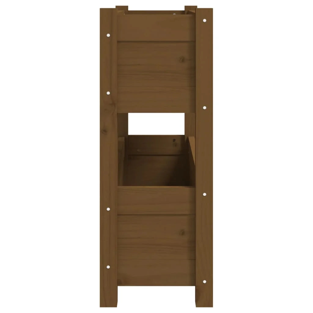Fioriera rialzata per piante e fiori terrazza giardino 77 x 25 x 66 cm legno massello di pino marrone 02_0037852