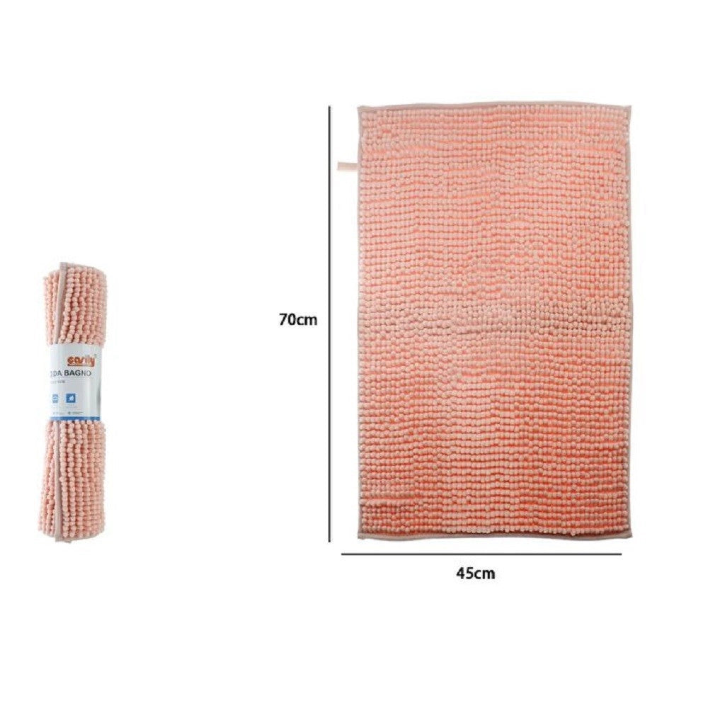 Trade Shop - Tappeto Tappetino Antiscivolo Per Arredo Bagno 45 X 70 Cm Colore Rosa 79916 -