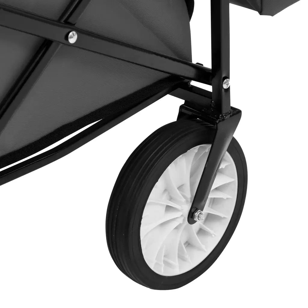 Carrello Pieghevole a Mano con Tettuccio in Acciaio Grigio
