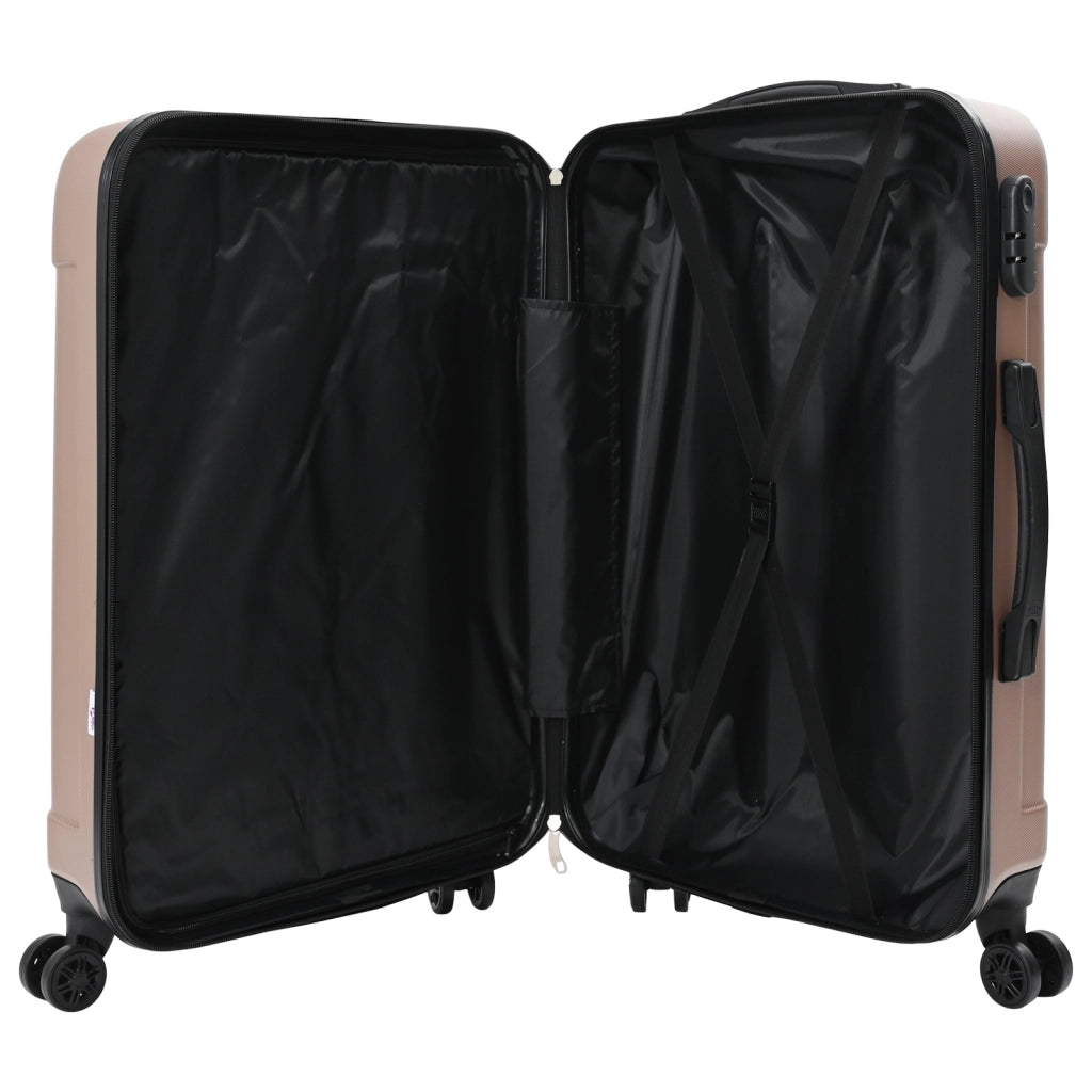 Set di Valigie 3 pcs Bagaglio Rigido Rosa Oro 20Â” 24Â” 28Â” ABS