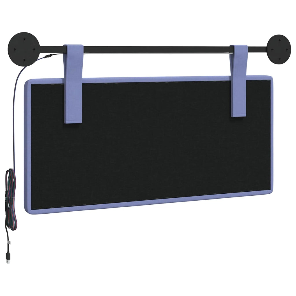 Testiera sospesa Con luce LED Blu jeans Tessuto