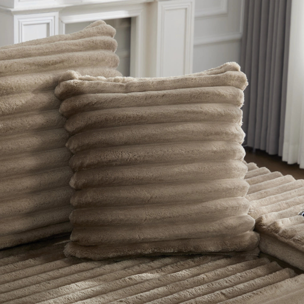 Divano componibile trasformabile in divano letto con tasche laterali e portabicchieri; 273 cm; corduroy khaki