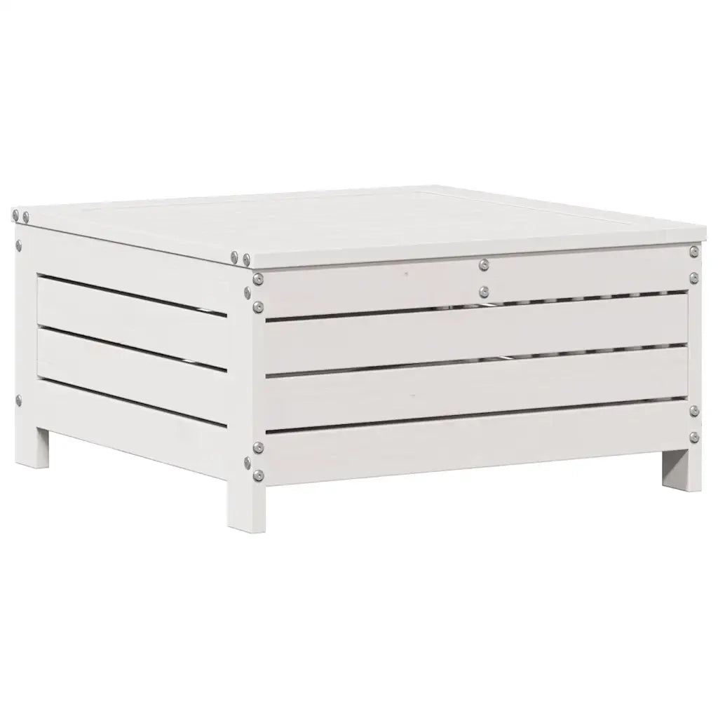Set Salotto Giardino 5pz con Cuscini Bianco Legno Massello Pino