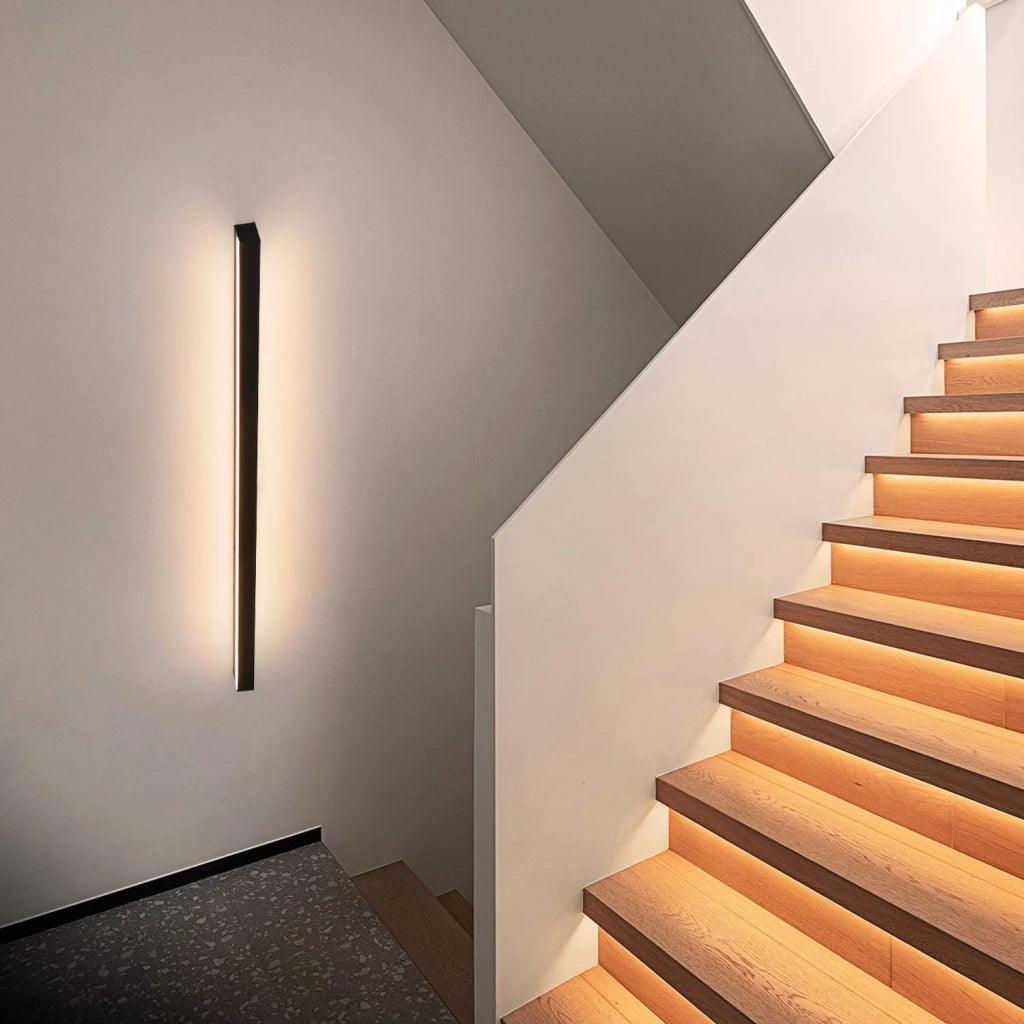 ZMH Applique da parete a LED moderna nera da 100cm per interni per corridoio e camera da letto