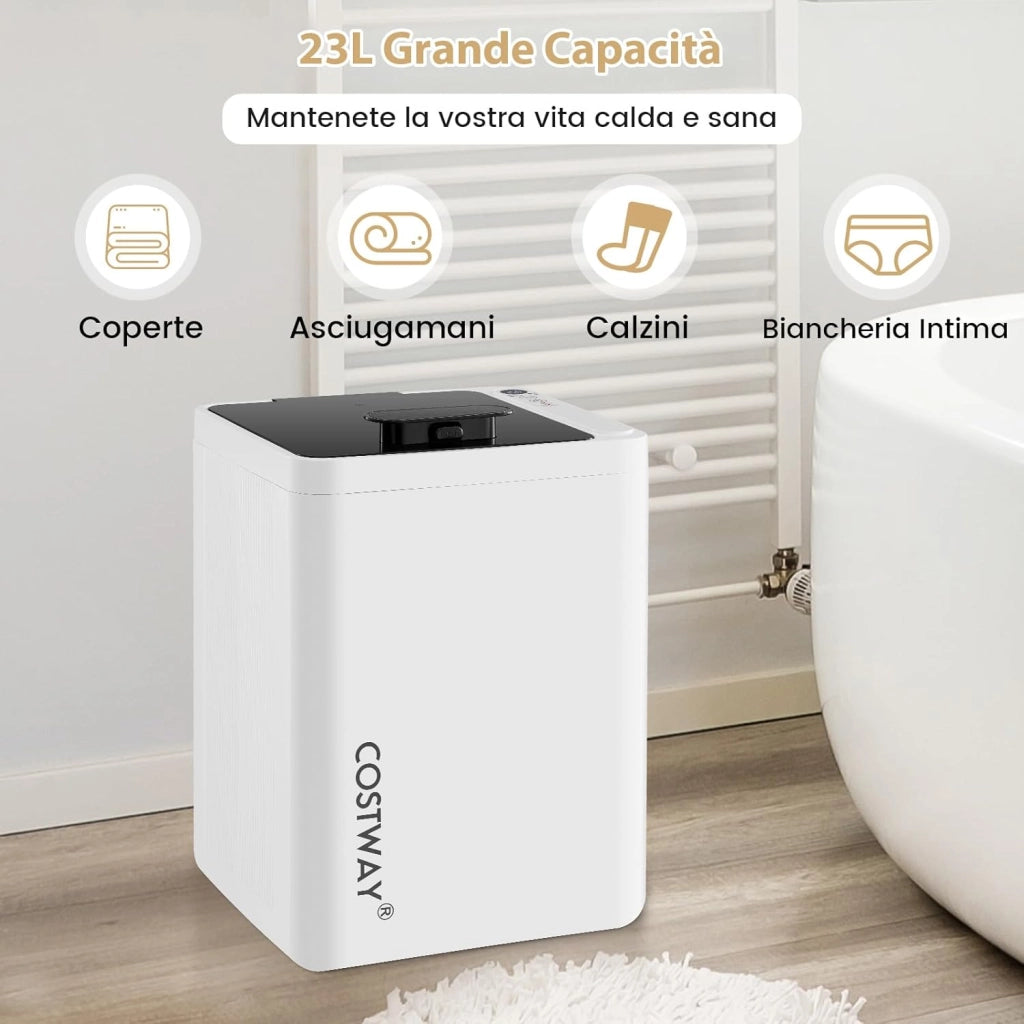 COSTWAY Scaldasalviette 23L, Scalda Salviette da Bagno Elettrico con Spegnimento Automatico, Timer a 6 Livelli e Display LED, Towel Warmer Spazioso per Spa, Terme e Albergo