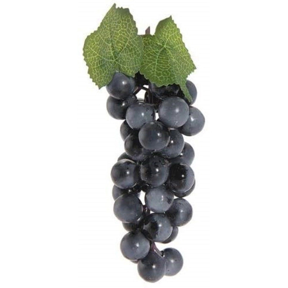 Trade Shop - Set 6 Pz Grappolo Grappoli Uva 15cm Viola Realistici Frutta Finta Centrotavola -