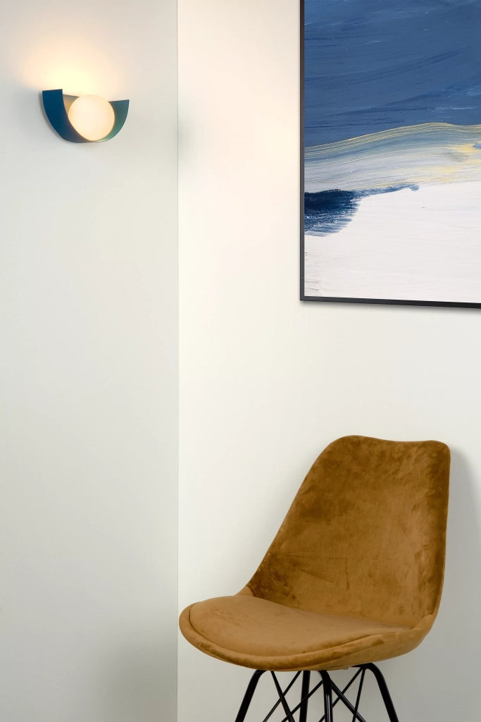 Applique BENNI blu/bianca sfera vetro Lucide G9 28W