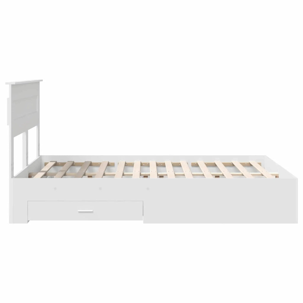 Letto matrimoniale | Letto per adulti | Struttura del letto Bianco 160 x 200 cm Legno multistrato