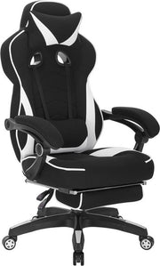 Sedia Ergonomica per Ufficio e Gioco - Materiale: Stoffa - Dimensioni: 70x70x125 cm - Colore: Nero/Bianco