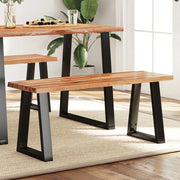 Panca con Bordi Vivi-Sgabello 110 cm in Legno Massello di Acacia