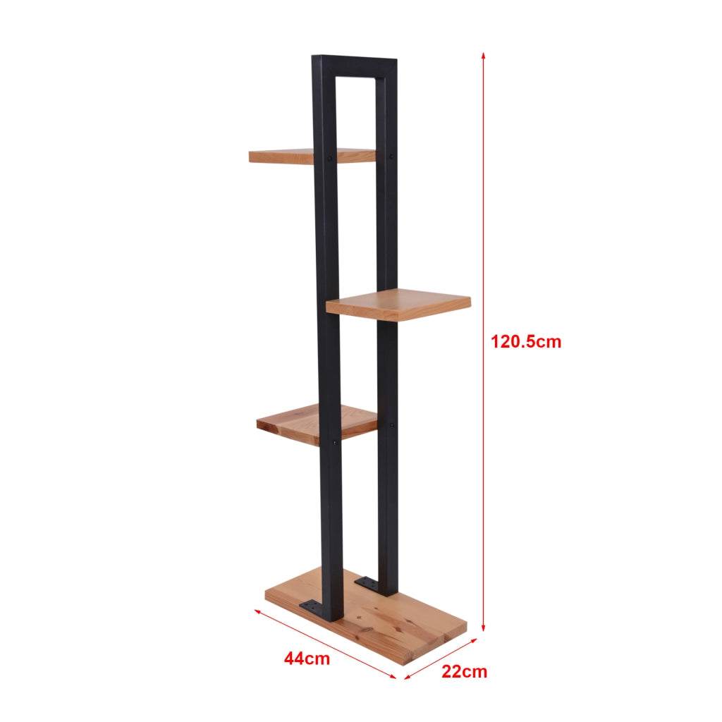 Scaffale Portapiante 'Lemvig' Espositore per Piante con Piani in Legno di Pino Naturale [en.casa]
