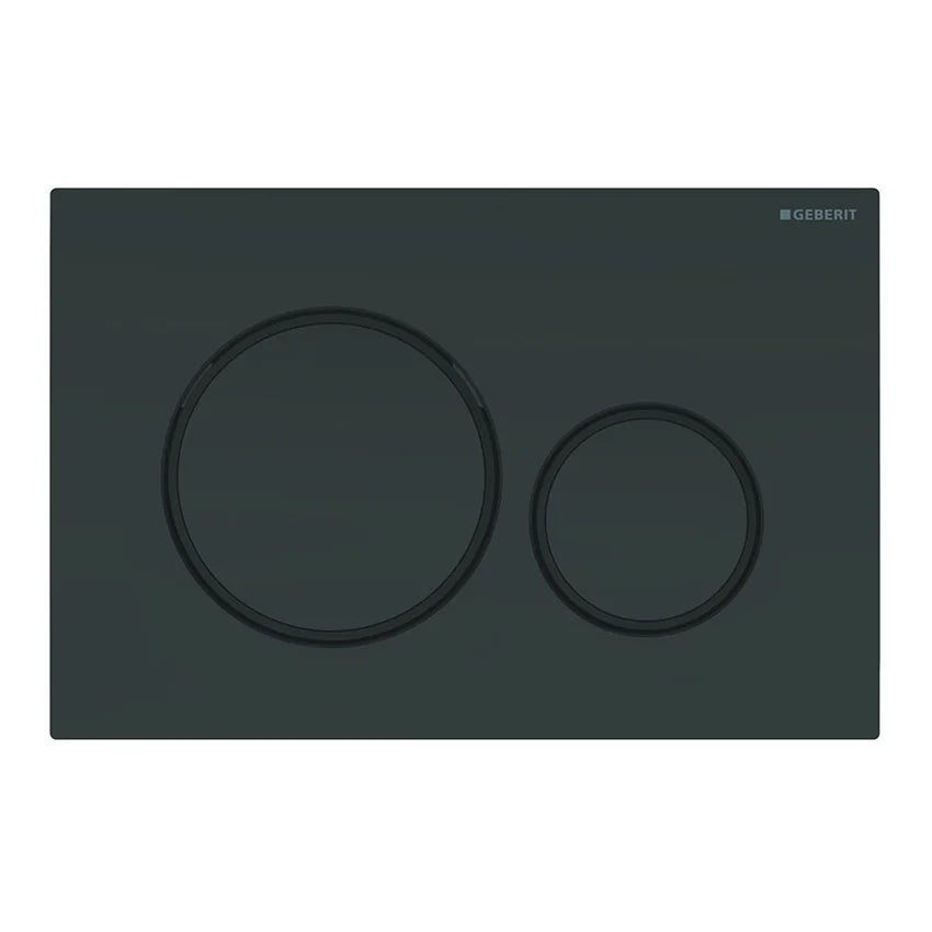 PLACCA DI COPERTURA 2 TASTI SIGMA 20 GEBERIT Nera bordi tasti nero opaco
