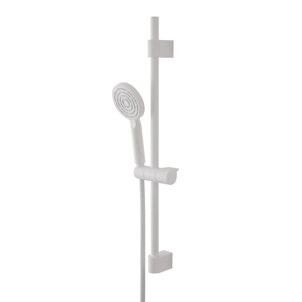 Saliscendi doccia 70 cm regolabile con doccetta tonda in ABS bianco opaco Hidra