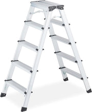 Scale aerea 5 gradini in alluminio pieghevole fino a 120 kg leggero scala a doppia rampa - extra stabile