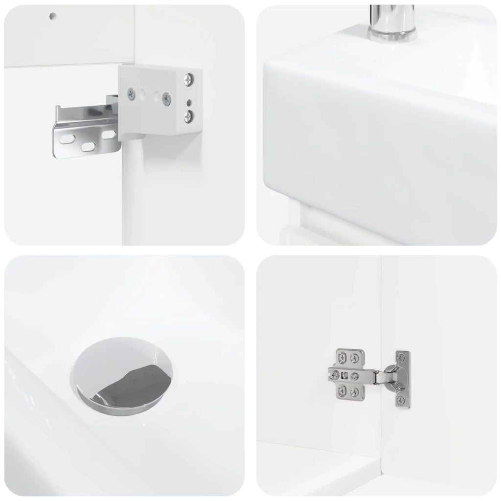 Mobile bagno con rubinetto Bianco 45,5 x 22,5 x 84 cm 889441