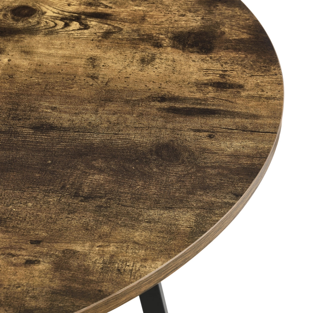 Tavolo da Pranzo Vaggeryd con Piano Tondo Ø80 - Color Legno Scuro [en.casa]