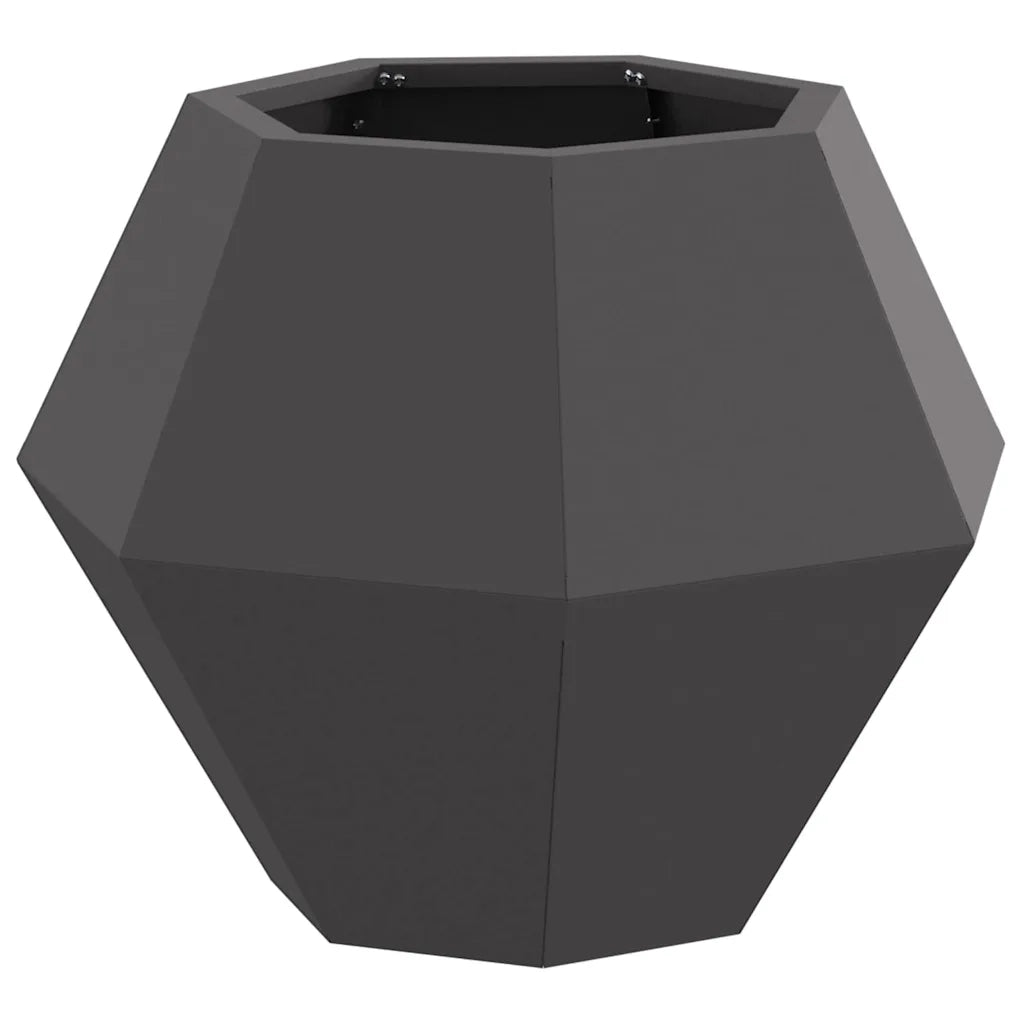 Fioriera 2 pcs Nero 50 x 50 x 40 cm Acciaio 884053