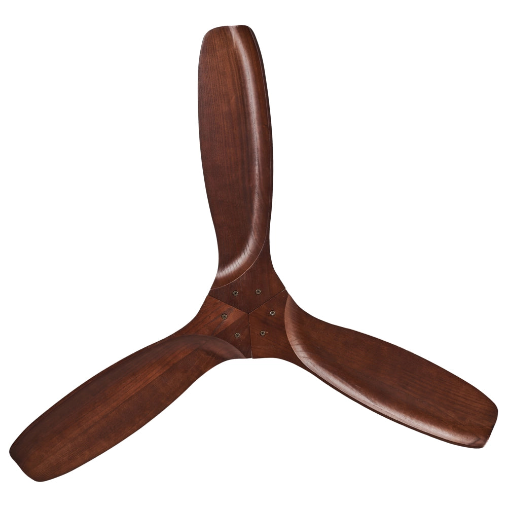 Ventilatore da soffitto in legno massiccio marrone scuro Telecomando 5 opzioni di velocità Soggiorno rustico tradizionale Camera da letto