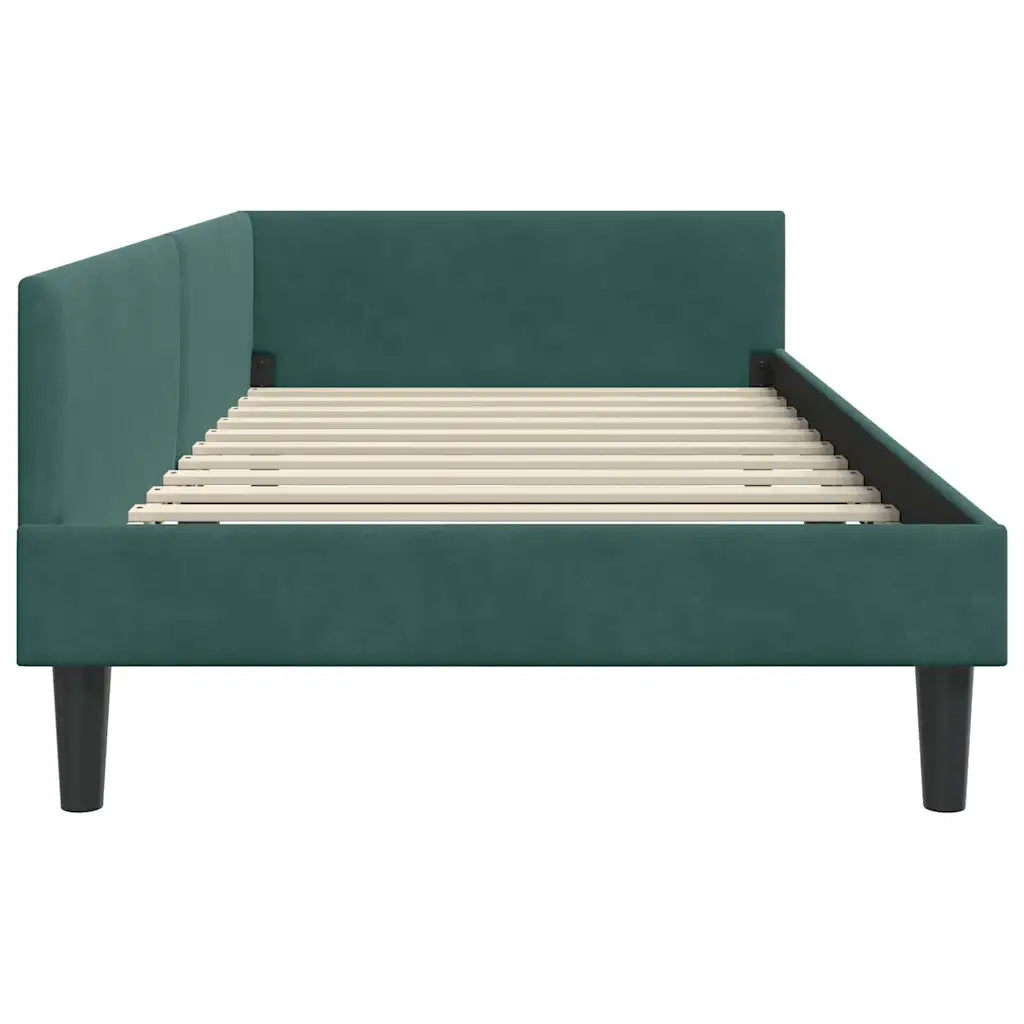 Cornice del letto ad angolo Verde Scuro 90 cm x 190 cm Velluto 42016146