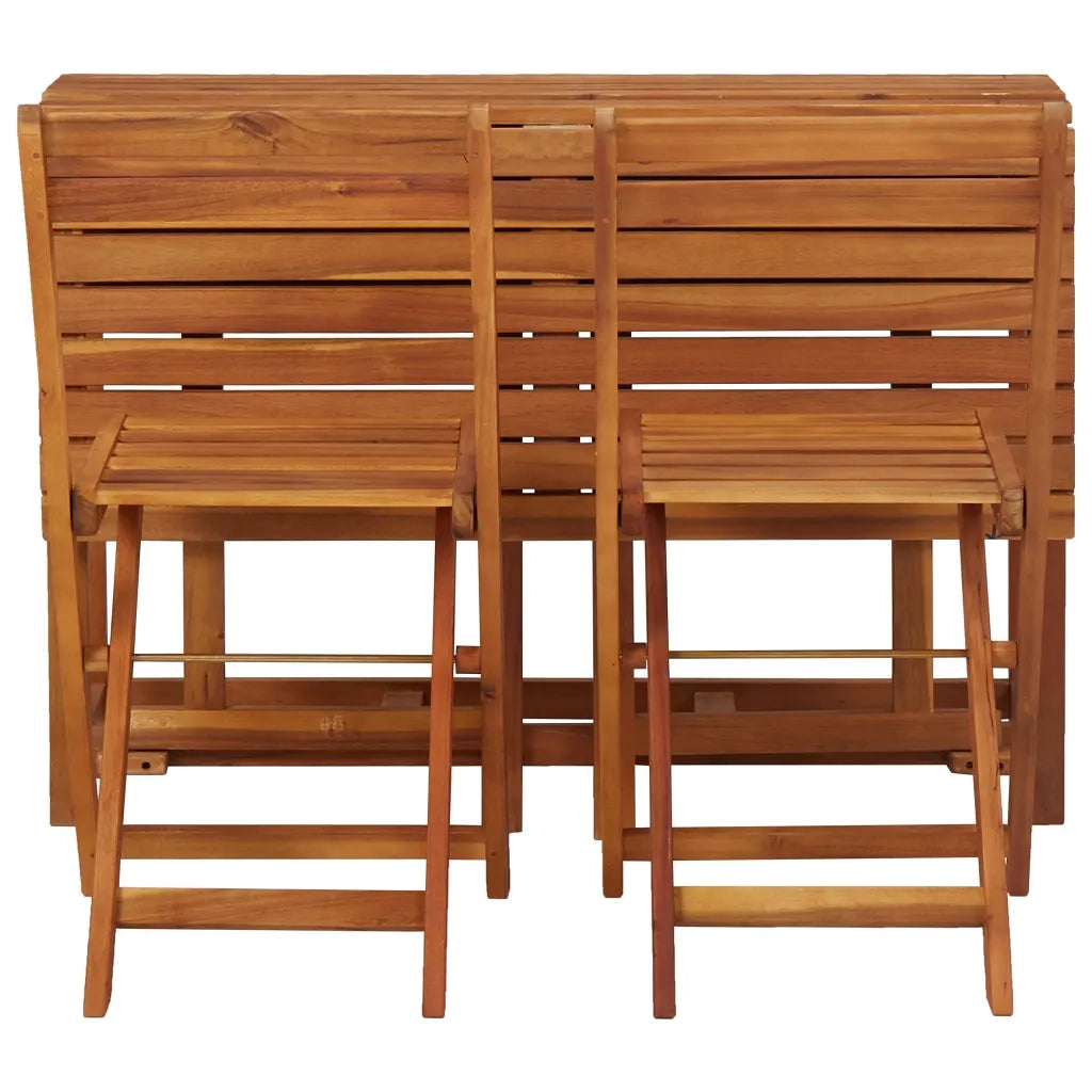 Tavolo da Giardino con Fioriera e 2 Sedie Bistrot Legno Acacia 45910