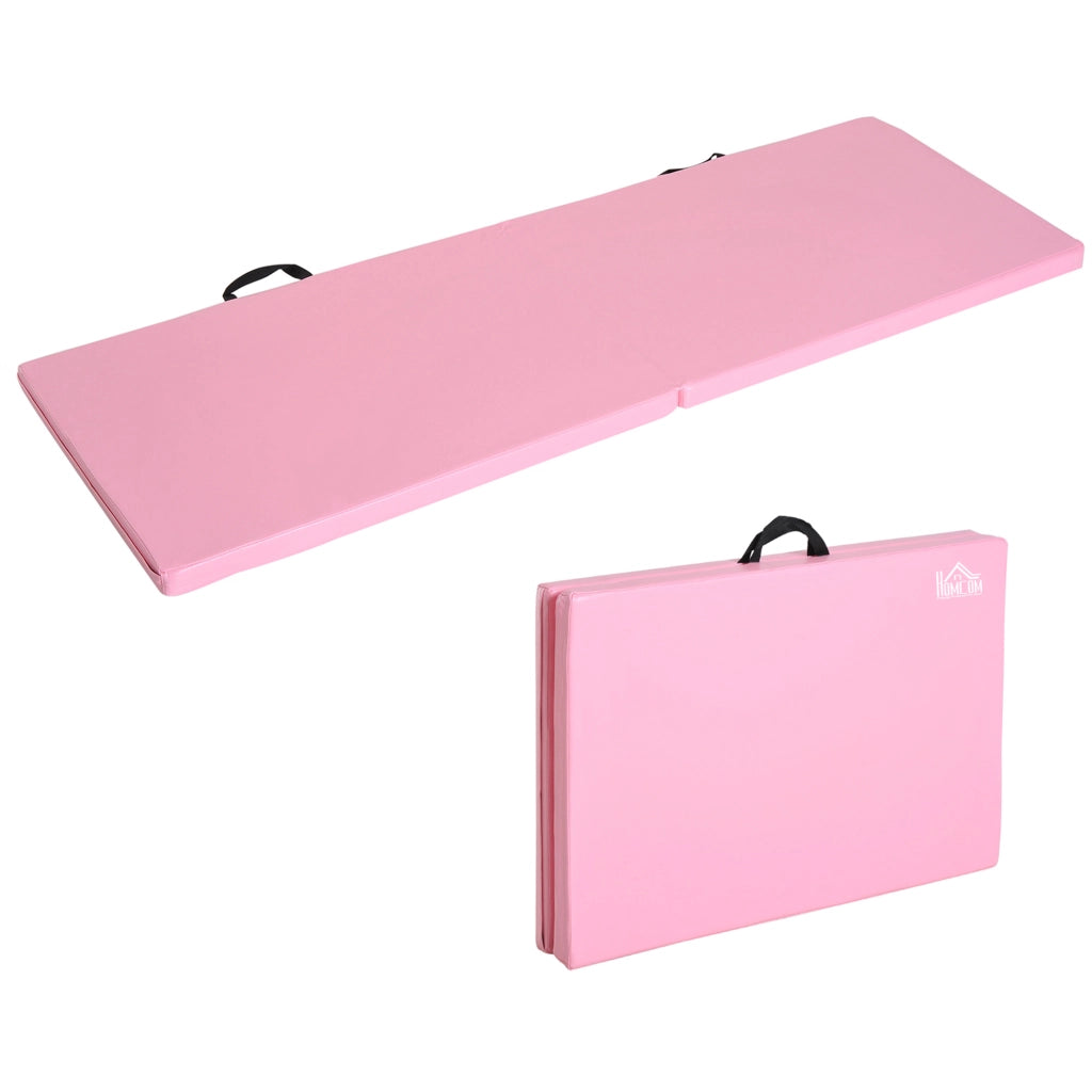 Tappetino Ginnastica Pieghevole 180x60x5 cm Materassino Fitness in PU Rosa
