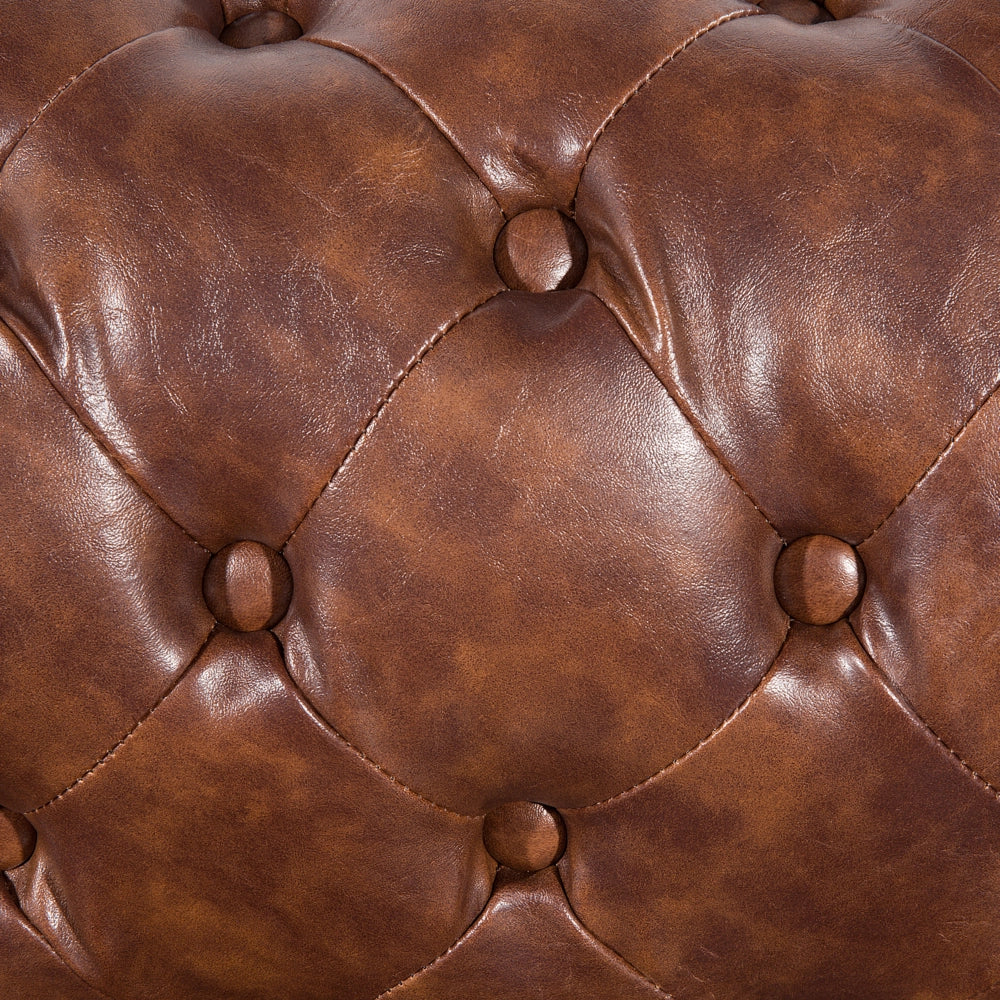 Poltrona Chesterfield marrone Vera Pelle trapuntata in stile Contemporaneo