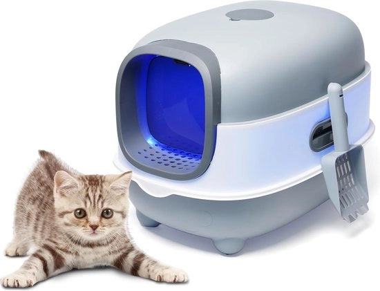 Cassetto per gatti - Grande cassetto per gatti completamente chiuso - Cassetto per gatti automatico con sabbia - Facile da pulire - Senza odore - Impermeabile all'acqua - 38 x 55 x 36 cm