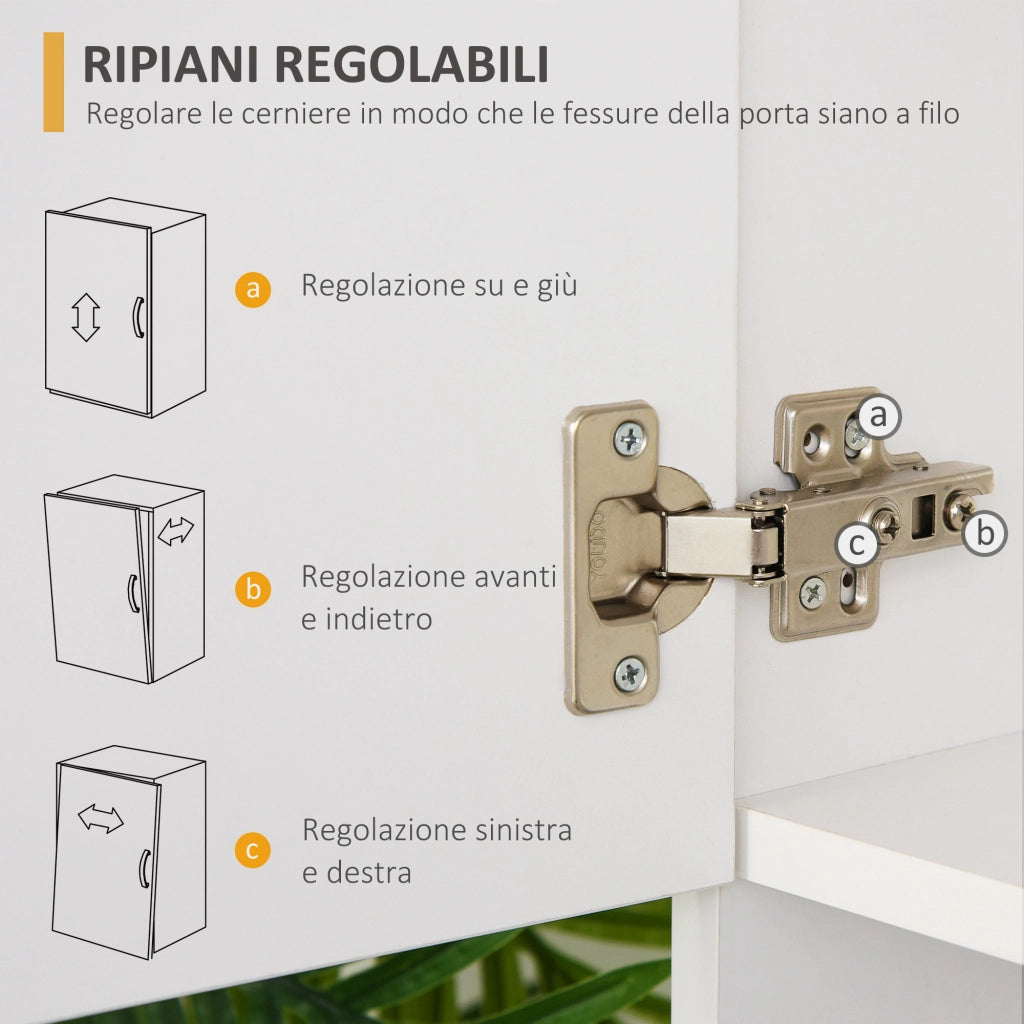 Credenza Moderna in Legno Bianco ¨C zephmum ¨C 80x39.5x183.5cm