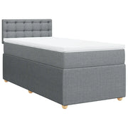 Letto singolo | Letto per adulti | Giroletto a Molle con Materasso Grigio Chiaro 80x200 cm Tessuto