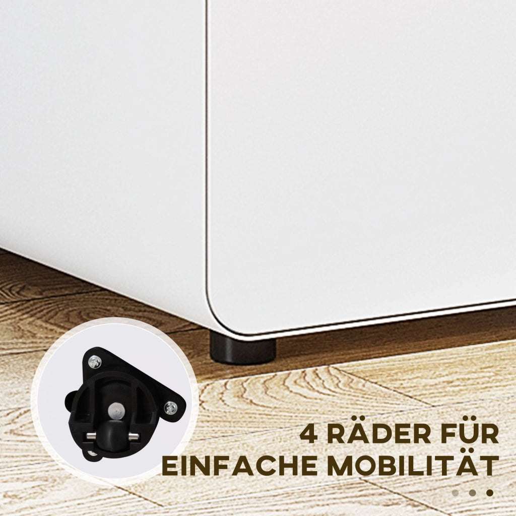 Mobile schedario/contenitore per ufficio con 3 cassetti, in acciaio, bianco, 39x48x59 cm