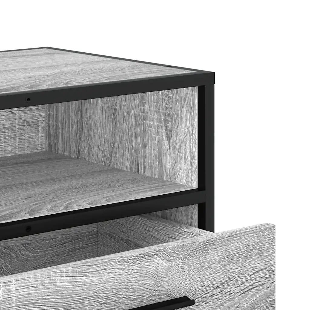 Mobile TV Grigio Sonoma 100x34,5x40cm Legno Multistrato Metallo