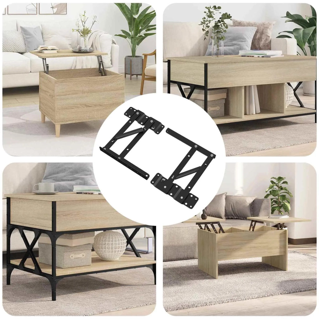 Meccanismo di Sollevamento per Letto 2 pcs Nero Ferro 864846