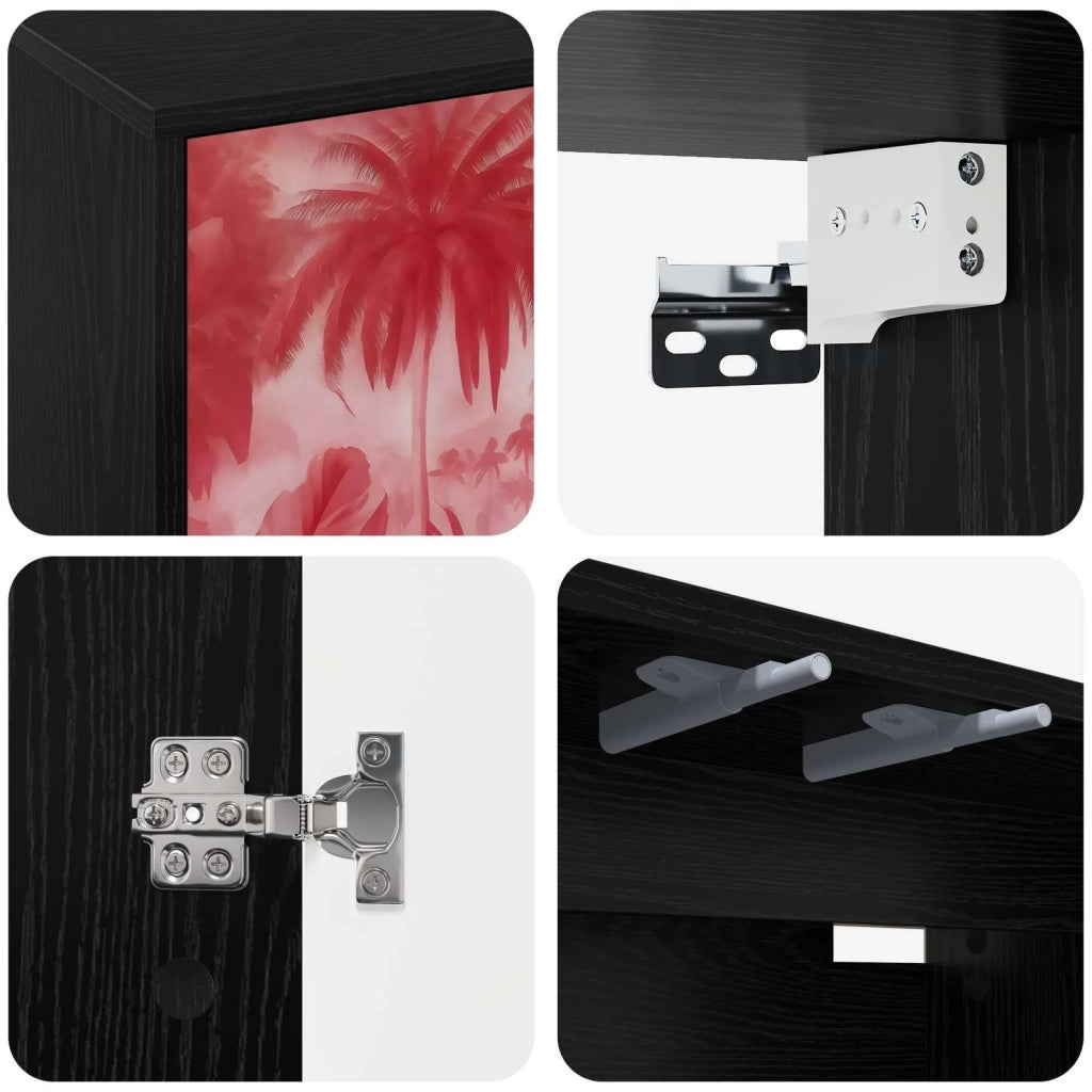 Mobile TV da Parete AACHEN 69 x 33 x 40 cm Rovere Nero 8007144