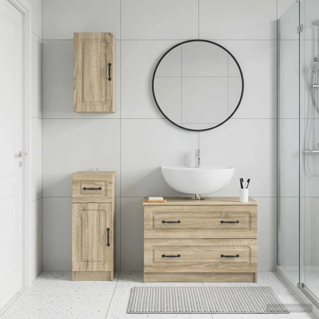 Set di armadietti da bagno in 3 pezzi UTRECHT Rovere Sonoma 3417812