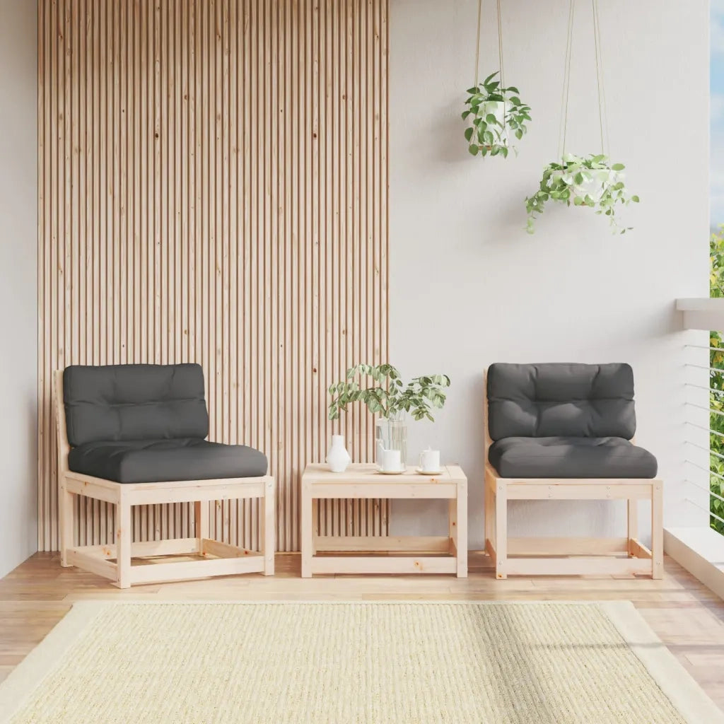 Divani da Giardino con Cuscini 2 pz Legno Massello di Pino 844704