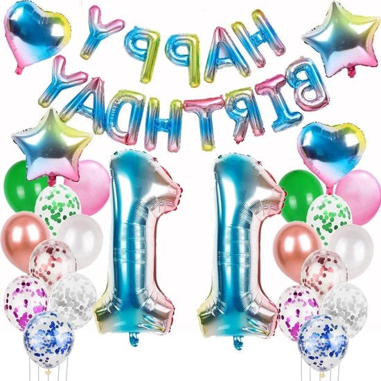 Decorazioni di compleanno per bambina di 11 anni - Decorazioni rosa - Decorazioni di compleanno per bambina di 11 anni