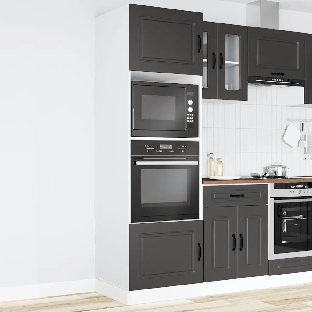 Armadi Forno 2 pz Kalmar Neri in Legno Multistrato 3315032