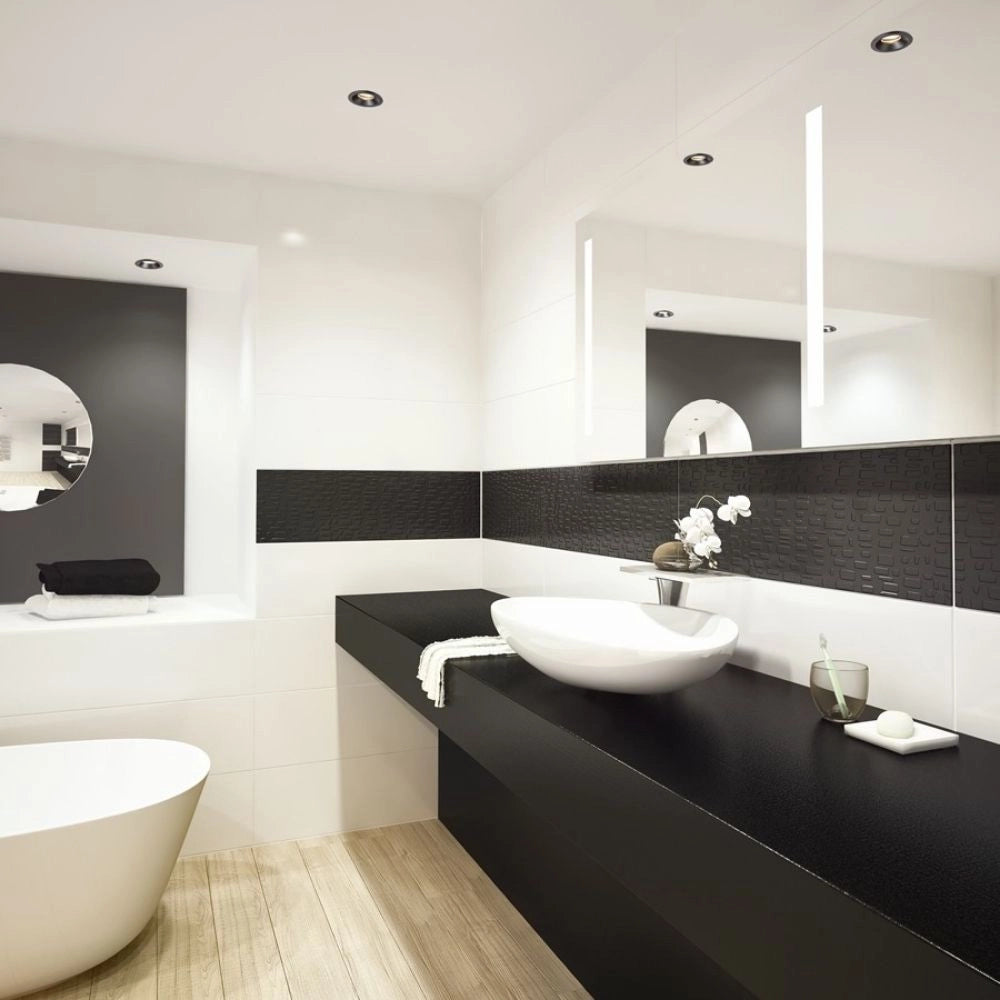 Faretto bagno BELLA GU10 da incasso nero 230V LED GU10 15W IP65