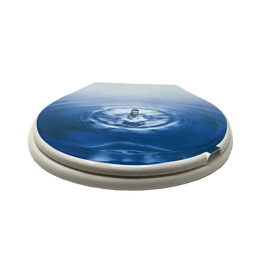 Trade Shop - Copriwater Universale Bagno Copri Wc 44x36.5cm Morbido Fantasia Goccia D'acqua -        3,5