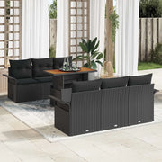 Set Divano da Giardino con cuscino 7 pcs Nero 3349281