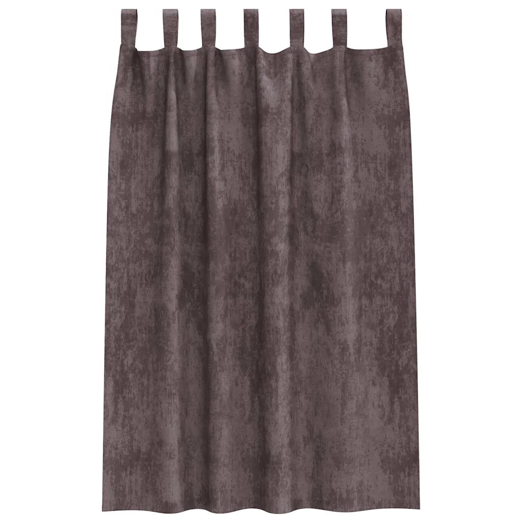 Tende in Velluto con tende 2 pcs Marrone 175 x 140 cm Velluto 4107729