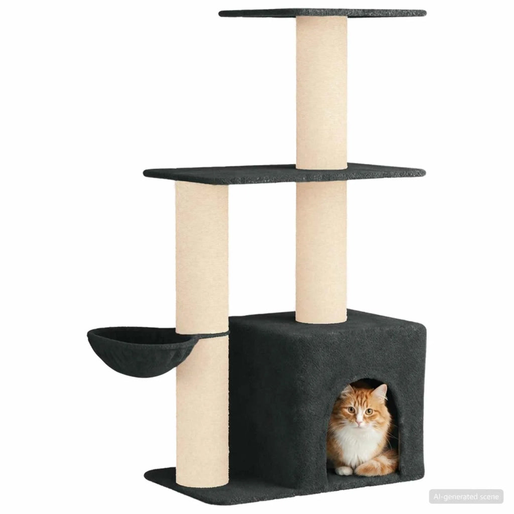 Albero per gatti con pali per graffiare in sisal Grigio Scuro 42033062