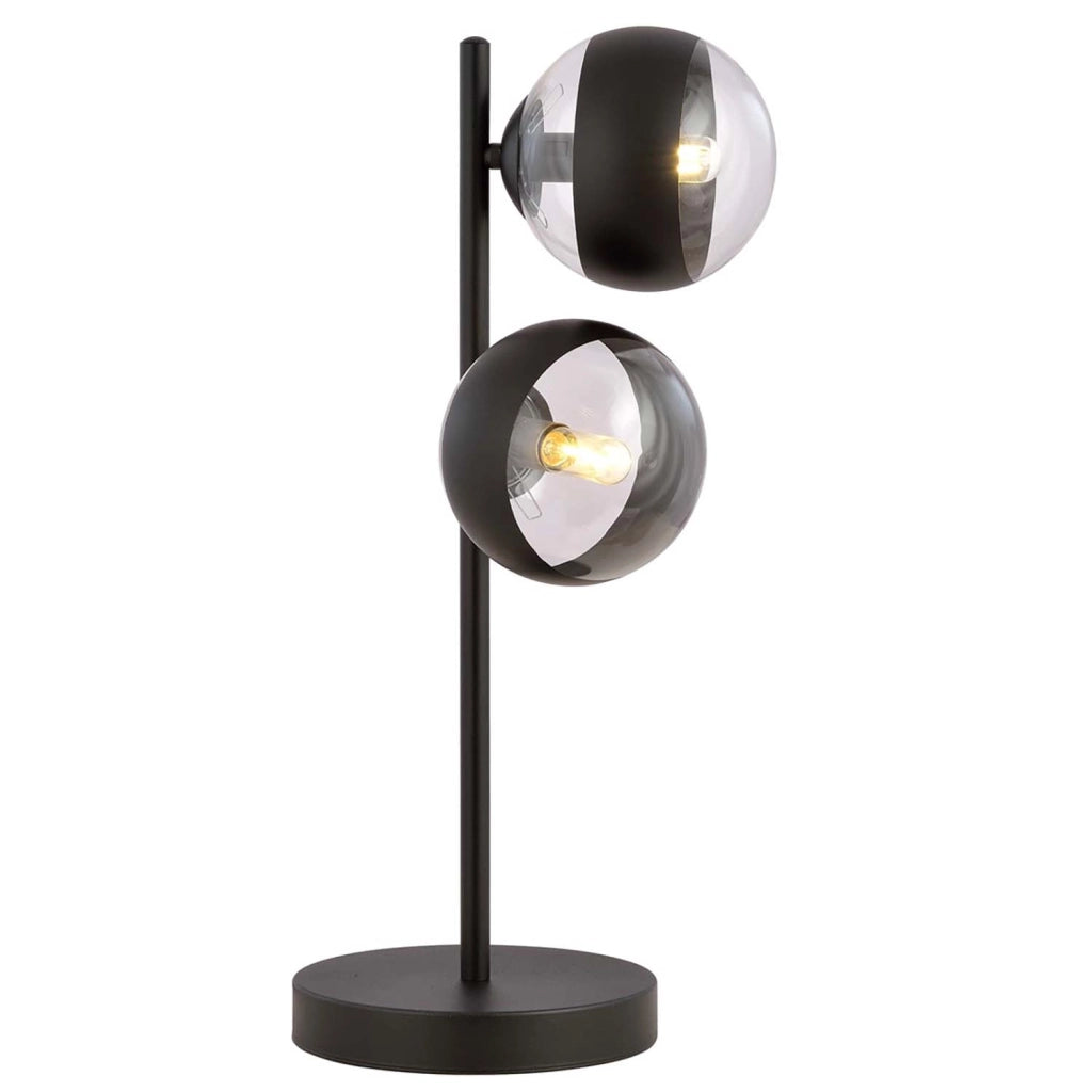Lampade Da Scrivania Minimal Durga Acciaio Nero 2 Luci E14 Ip20