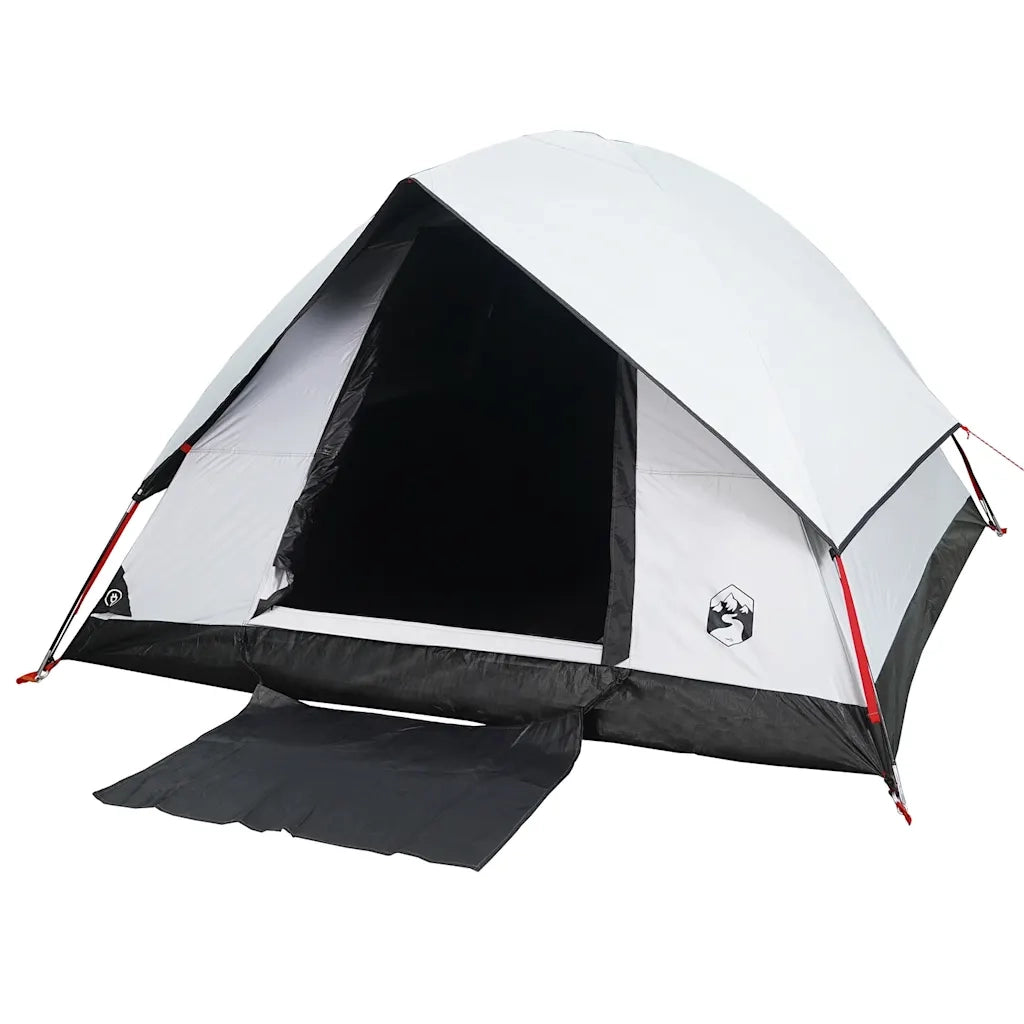 Tenda Campeggio a Cupola 3 Persone Bianca Tessuto Impermeabile 94698