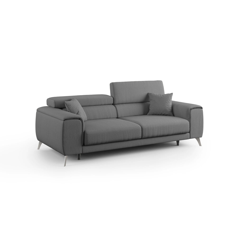 Fusion Divano con sedute allungabili in tessuto smacchiabile T05 215 cm antracite