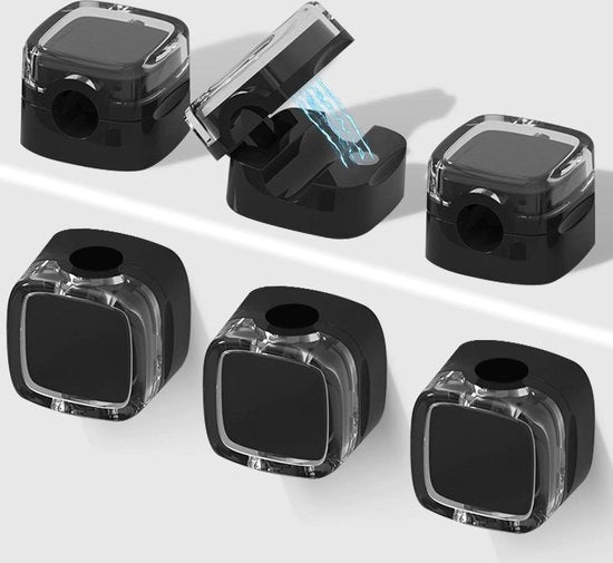 Set di sostegni autoadesivi per cavi da 6 clip magnetici - organizzatore di cavi per scrivania - supporto da parete per cavi - gestione dei cavi - nero.