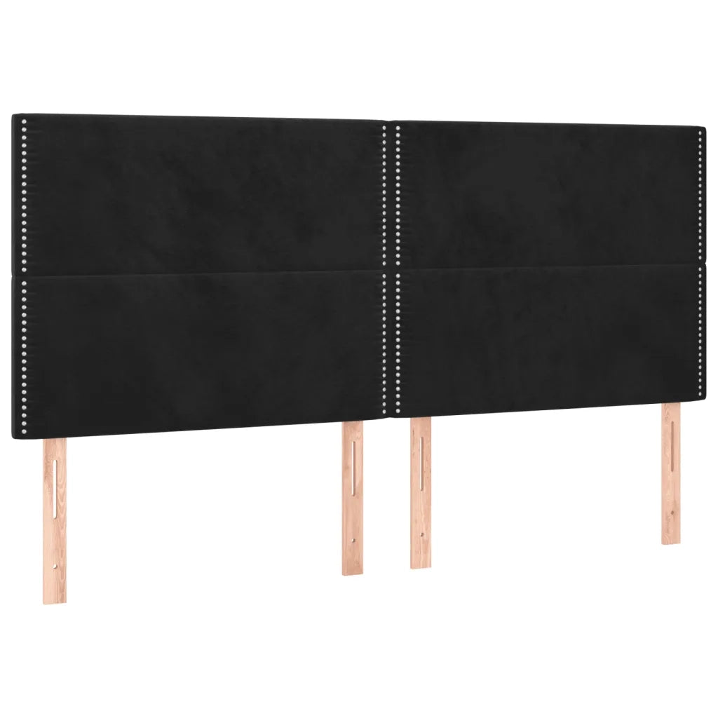 Giroletto senza Materasso Nero 200x200 cm in Velluto 3125716