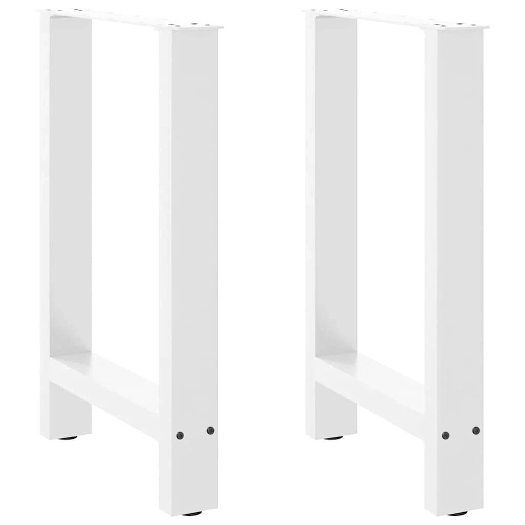 Set di 2 gambe regolabili per tavolo da pranzo quadrato 60 x 72 cm in acciaio bianco 02_0057545